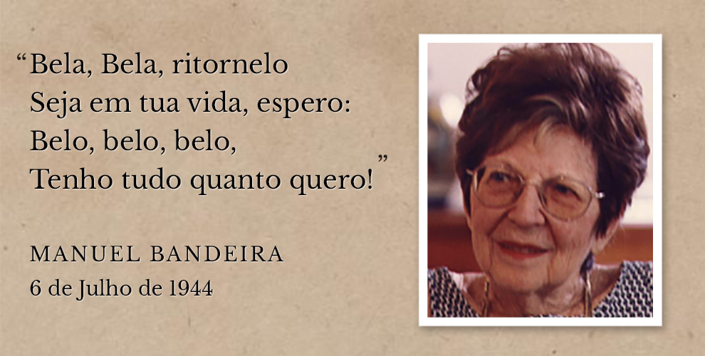 Poema de Manuel Bandeira para Bella Jozef